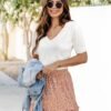 Arach&Cloz Women's Tops 2025 Spring Summer Short Sleeve Sweater Fashion Trendy Dressy Casual Outfit Versatile Knit Blouse - Image 3